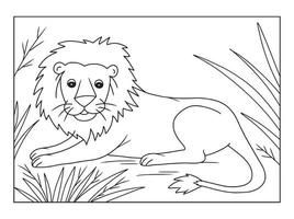 Vektor Illustration von ein Löwe. geeignet zum Färbung Buch, Färbung Seiten, usw