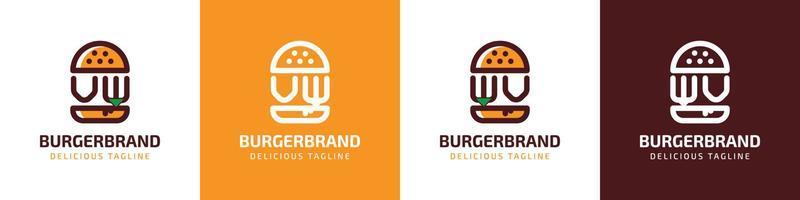 Brief vw und wv Burger Logo, geeignet zum irgendein Geschäft verbunden zu Burger mit vw oder wv Initialen. vektor