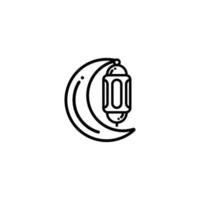 islamisch Laterne Gliederung Symbol Vektor Illustration. Laterne Symbol Vektor