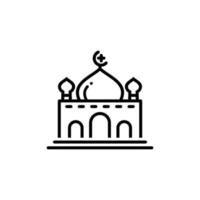 Moschee Gliederung Symbol Vektor Illustration