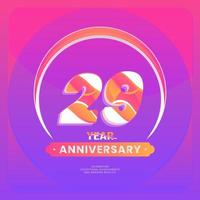 Nummer 29 Vektor Logos zum Jahrestag Feier isoliert auf violett Hintergrund, Vektor Design zum Feier, Einladung Karte, und Gruß Karte.