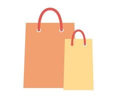 Einkaufen Tasche Symbol. Handel Tasche, bunt Papier Tasche. Vektor eben Illustration