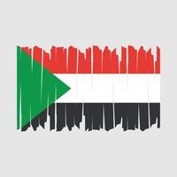 Sudan Flagge Pinsel vektor