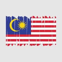 Bürste der malaysischen Flagge vektor