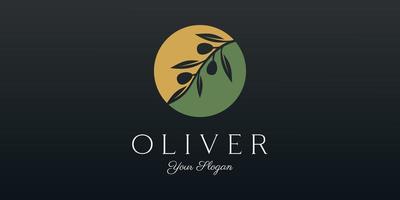 Zweig Olive Öl Logo Vorlage Symbol Design vektor