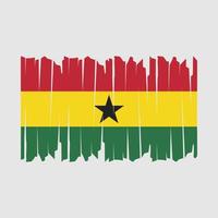 Ghana Flaggenpinsel vektor