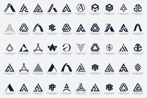 uppsättning av brev en logotyp ikon design mall. vektor
