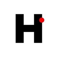 h brev med röd punkt företag monogram. h ikon. vektor