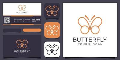 Schmetterling Logo. Luxus Linie Logo Design Illustration. vektor