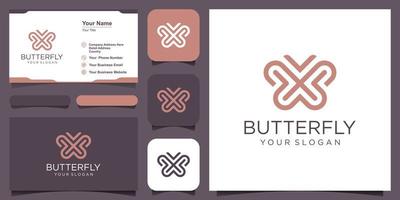 Schmetterling Logo. Luxus Linie Logo Design Illustration. vektor