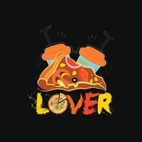 Liebhaber Vektor T-Shirt Design. Pizza T-Shirt Design. können Sein benutzt zum drucken Tassen, Aufkleber Entwürfe, Gruß Karten, Poster, Taschen, und T-Shirts