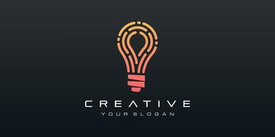 kreativ smart logotypdesign för glödlampa. vektor