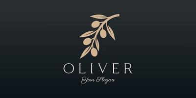 Zweig Olive Öl Logo Vorlage Symbol Design vektor