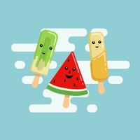 Färgglada Summer Popsicles Vector Illustration