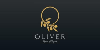 Zweig Olive Öl Logo Vorlage Symbol Design vektor