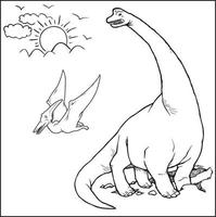 Linie Kunst von verschiedene Dinosaurier. geeignet zum Färbung Buch, Färbung Seiten, Aufkleber, usw vektor