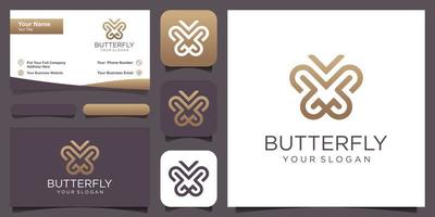 Schmetterling Logo. Luxus Linie Logo Design Illustration. vektor