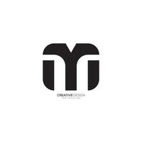 Brief m t oder t m modern gestalten einzigartig Monogramm Logo vektor