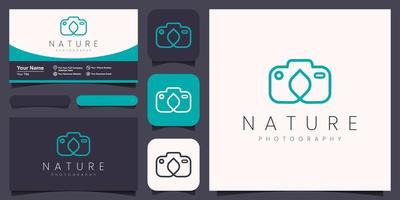 fotografi natur logotyp, design vektor enkel elegant modern stil.