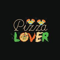 pizza älskare vektor t-shirt design. pizza t-shirt design. kan vara Begagnade för skriva ut muggar, klistermärke mönster, hälsning kort, affischer, påsar, och t-tröjor
