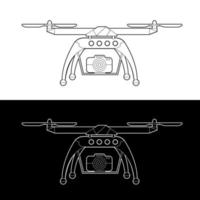 drönare vektor Ikonuppsättning, svartvit kontur