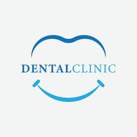 eps10 Vektor Zahnarzt oder Dental Klinik Logo Element Vorlage mit Lächeln Symbol isoliert auf grau Hintergrund