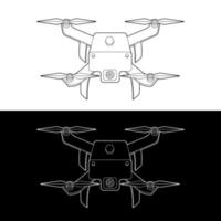 Drohnenvektorsymbolsatz, Schwarzweiss-Umriss vektor