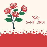 sant jordi baner med blommor vektor