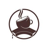 studerande kaffe vektor logotyp mall. logotyp symbol av de gradering keps och kaffe kopp.