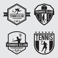 Tennis Club Logo Abzeichen Vektor-Design-Vorlagen vektor