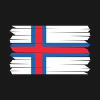 faroe öar flagga borsta vektor