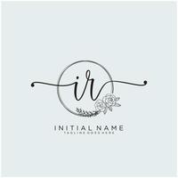 Initiale ir feminin Logo Sammlungen Vorlage. Handschrift Logo von Initiale Unterschrift, Hochzeit, Mode, Schmuck, Boutique, Blumen- und botanisch mit kreativ Vorlage zum irgendein Unternehmen oder Geschäft. vektor