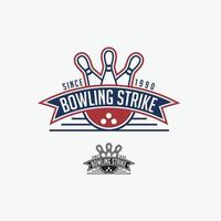 Bowling Logo Abzeichen Vektor-Design-Vorlagen vektor