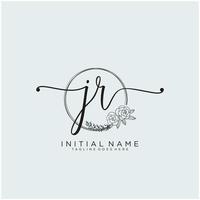 Initiale jr feminin Logo Sammlungen Vorlage. Handschrift Logo von Initiale Unterschrift, Hochzeit, Mode, Schmuck, Boutique, Blumen- und botanisch mit kreativ Vorlage zum irgendein Unternehmen oder Geschäft. vektor