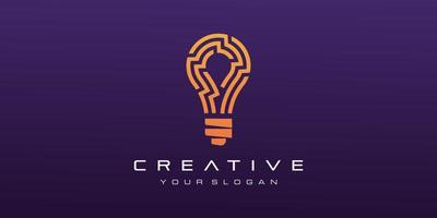 kreativ smart logotypdesign för glödlampa. vektor