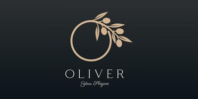 kvist oliv olja logotyp mall ikon design vektor