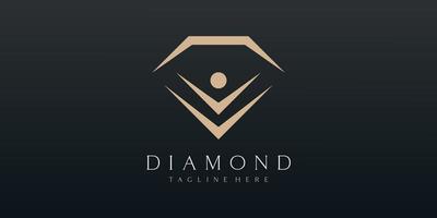 Luxus Diamant Schmuck mit Menschen Logo Vektor Design.