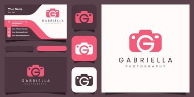 Brief G Kamera Logo. Kamera Fotografie Logo mit Brief G Symbol Vektor Vorlage