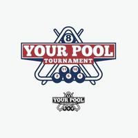 biljardboll pool logotyp design vektor mall