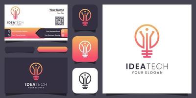 kreativ Clever Birne Lampe Logo Symbol und Geschäft Karte Design . vektor