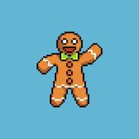 Pixel Kunst Illustration Lebkuchen. pixelig Lebkuchen Mann. Weihnachten Lebkuchen pixelig zum das Pixel Kunst Spiel und Symbol zum Webseite und Video Spiel. alt Schule retro. vektor