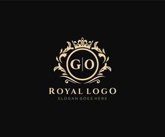Initiale gehen Brief luxuriös Marke Logo Vorlage, zum Restaurant, Königtum, Boutique, Cafe, Hotel, heraldisch, Schmuck, Mode und andere Vektor Illustration.