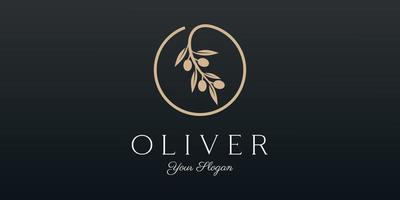 Zweig Olive Öl Logo Vorlage Symbol Design vektor