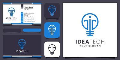 kreativ Clever Birne Lampe Logo Symbol und Geschäft Karte Design . vektor