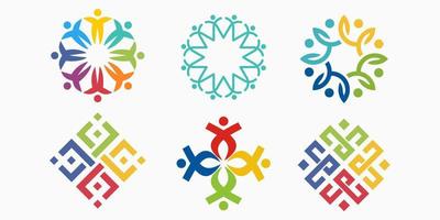 Menschen Gemeinschaft Logo Design Vektor