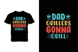 pappa grillare kommer att grill bbq vektor typografi t-shirt design.perfekt för skriva ut objekt och påsar, affischer, kort, vektor illustration.