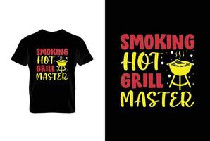 rökning varm grill bemästra bbq vektor typografi t-shirt design.perfekt för skriva ut objekt och påsar, affischer, kort, vektor illustration.