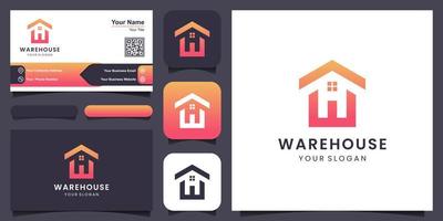 w Logo Design mit Haus Element. vektor