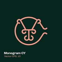 monogram logotyp cy vektor