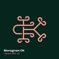 monogram logotyp ck vektor